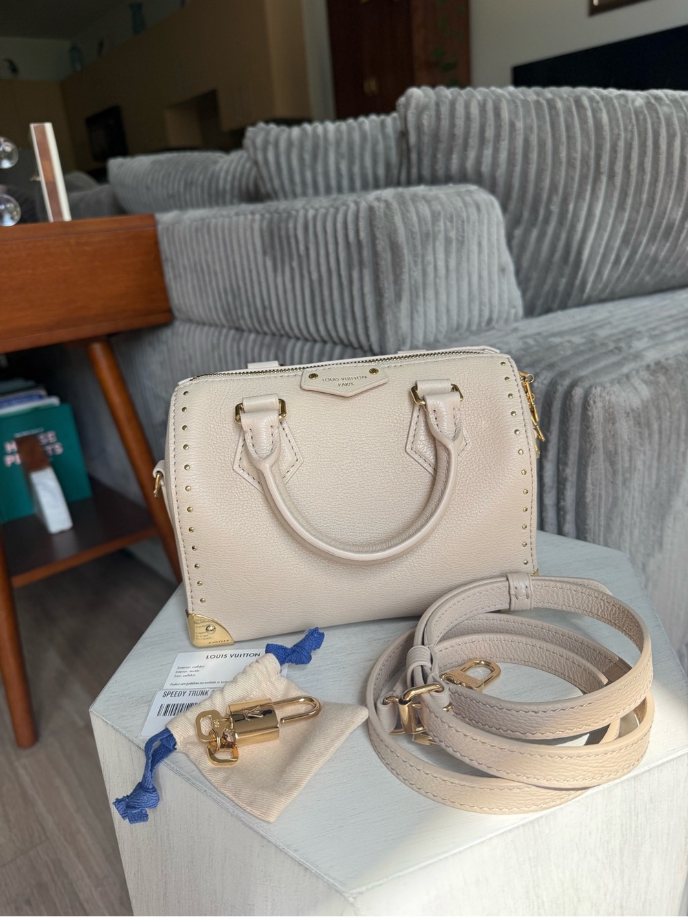 Louis Vuitton Speedy Trunk 20 limited edition in beige calfskin